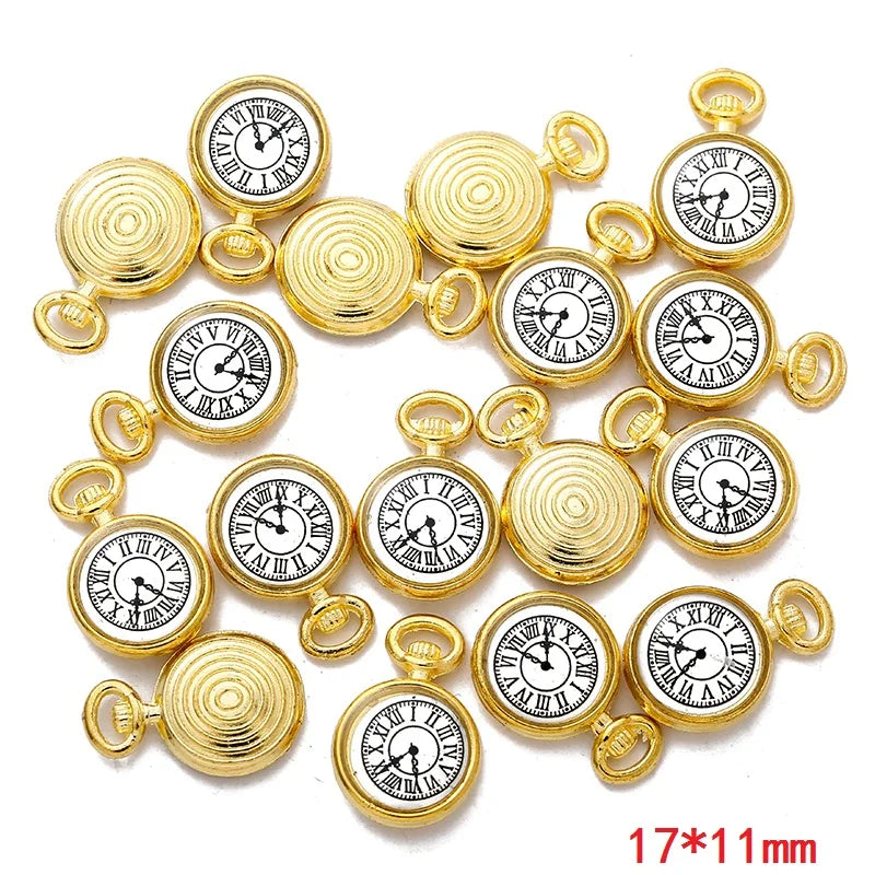 10 pcs Enamel charms antique bronze metal watch pendants fit diy necklace bracelet charms for Jewelry making W80
