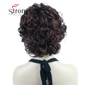 StrongBeauty Short Wig Soft Tousled Curls Blonde Highlights Full Synthetic Wigs COLOUR CHOICES
