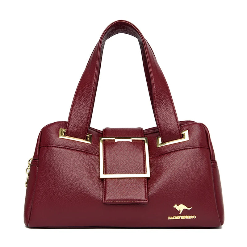 Women Multi-layers Top-handle Bag Quality Leather Handbags Purses Female Luxury Designer Large Capacity Boston Ladies Sac A Main