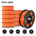 SUNLU PETG 3D Filament 1KG Biodegradable 1.75MM 10Rolls Bright Color Good Toughness Excellent Acid Alkali Weather Resistance