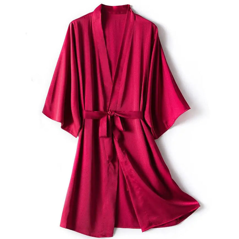 Kimono Bathrobe Gown Female Robe Set Satin Sleepwear | SAMAG
