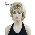 StrongBeauty Short Wig Soft Tousled Curls Blonde Highlights Full Synthetic Wigs COLOUR CHOICES