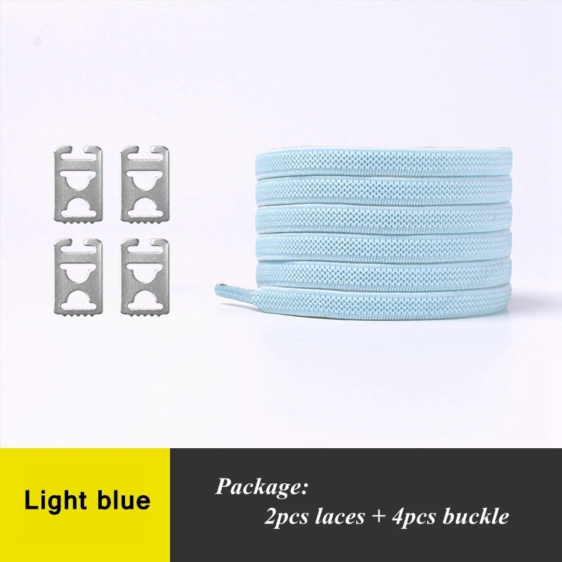 1Pair No Tie Shoelaces Elastic Shoelaces Kids Adult Quick Lazy Laces Flats Rubber Sneakers Running Shoelace 24 Colors