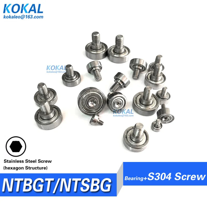 1pcs Screw Bearing M3/M4/M5/M6 SUS304 Stainless Shaft Ball NTBG BJL01 External Thread 608/626/6000 - Visuel 2 | SAMAG