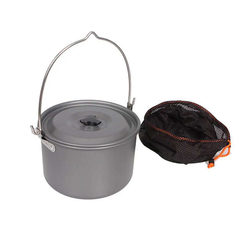 4.2L Camping Hanging Pot Ultralight Outdoor Single Pot Aluminium Alloy Camping Equipment Tools Picnic Hiking Cookware Utensils
