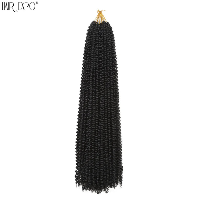 30" Passion Twist Crochet Hair Pre-Looped Synthetic Braiding Hair Extensions Ombre Pre-Twisted Water Wave Braids Hair Expo City