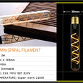 Retro Dimmable LED Edison Bulb E27 3W Gold Spiral Filament ST64 G125 Ampoule LED Lamp Incandescent Chandelier Decorative Lightin