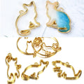 5pcs Cat Border Mold Resin Silicone Geometric Hollow Metal Frame Bezel Epoxy Pendant For DIY Jewelry Making | SAMAG