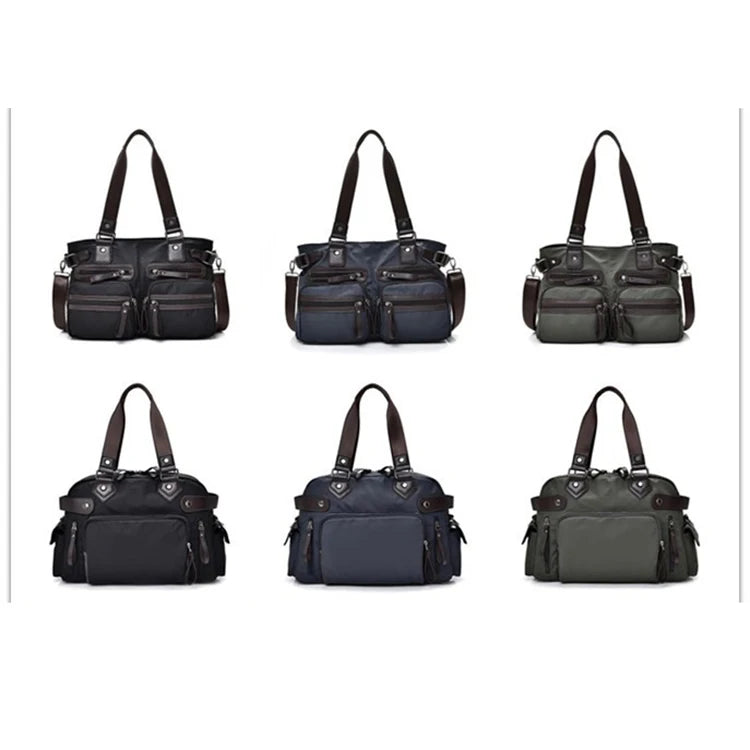 Men's Shoulder Bag Nylon Material British Casual Fashion School Style High Quality Multi-function Large Capacity Design