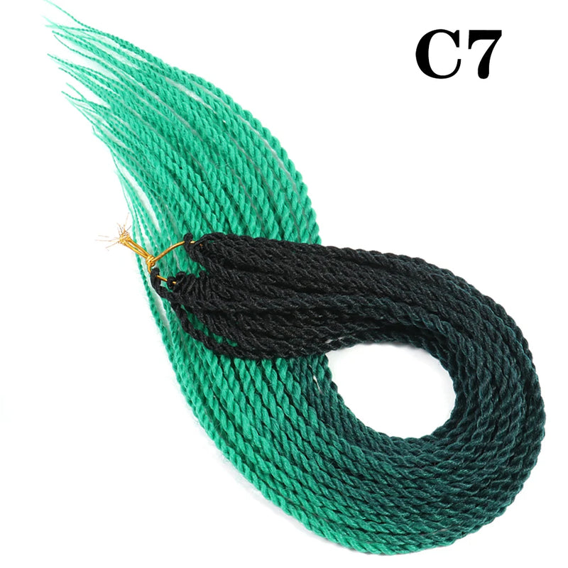 AZIR Senegalese Twist Hair Crochet Braids 24 inch 30 Roots/pack Synthetic Crochet Hair Senegalese Braids Twist Hair for Braids