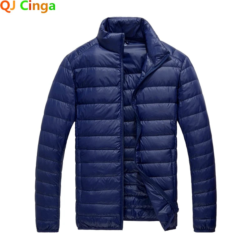2026 Royal Blue Hooded Parkas Men's Zipper Control Winter Jacket Fashion Hot Sale Jaqueta Plus Size S-5XL Lightweight Warm Coats