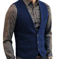 Men's V-Neck Suit Vests Fashion Formal Slim Fit Business Herringbone Dress Waistcoat for Tuxedo Wedding Party