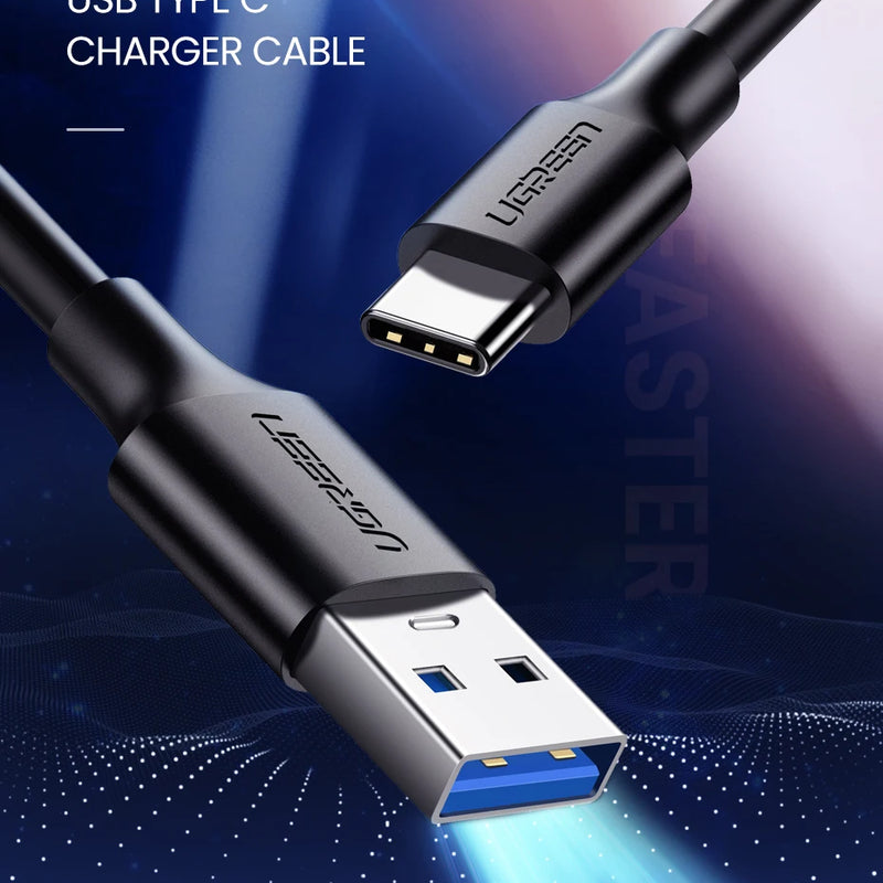 UGREEN USB C Cable 5Gbps USB3.0 A to USB C for iPhone 17 16 15 iPad Samsung S25 S24 for Switch M2 SSD NVME USB3.0 Data 18W Cable