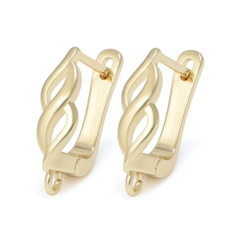 1 Pair Gold Plated  Earring Hooks Components Accessories Supplies For Woman DIY  Handmade Making Findings Jewelry  Wholesale