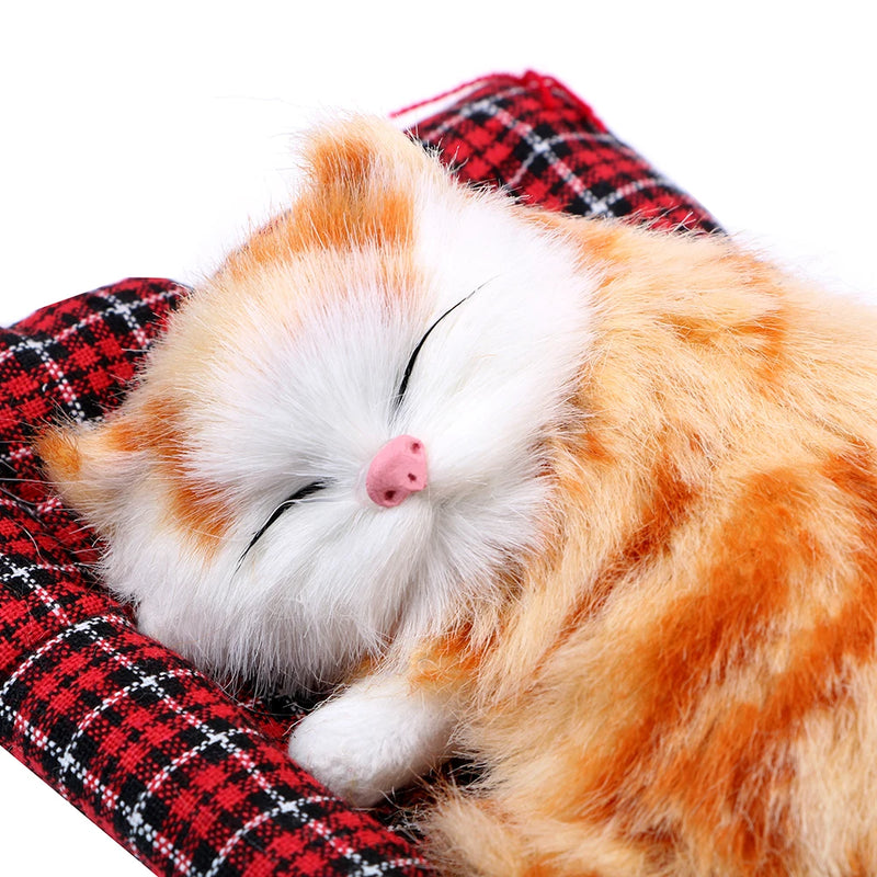 Car Interior Decoration Cute Sleeping Cat Kitten Toy Dashboard Ornaments Plush For Boat Truck Off Road 4x4 Caravan Accessories