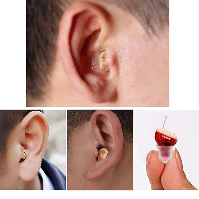 Hearing Aid Invisible Adjustable Wireless Hearing Aids Mini CIC Left/Right Ear Sound Amplifier For Adults Elderly Severe Loss