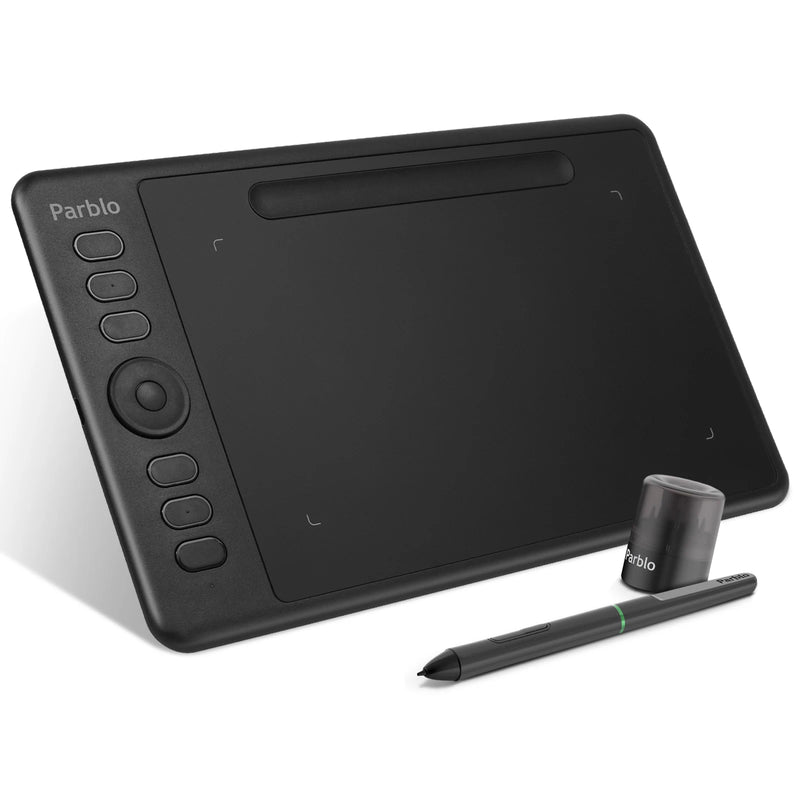 Parblo Intangbo S 7x4 Inches Digital Graphic Tablet for Drawing OSU Game with Battery-Free Stylus and Glove