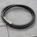 MingAo Designer Charm New Simple Brown Leather Bracelet for Men Stainless Steel Magnetic Clasp Fashion Men Jewelry Bangles Gift