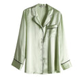 SuyaDream Women Silk Pajamas Solid 100%Real Silk Long sleeves Sleepset Set 2022 Turn Down Collar Print Two-piece Nightwear
