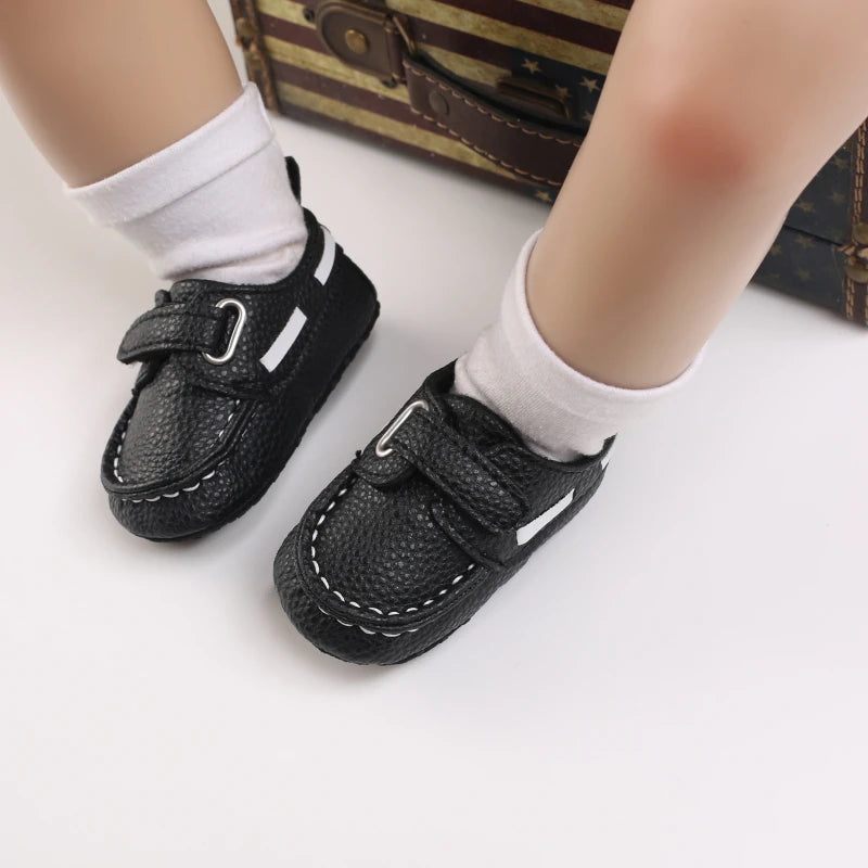 VALEN SINA New Baby Shoes White Christening Baptismal Moccasins Infant Boys Girls Slip-On Peas Shoes Walking Shoes