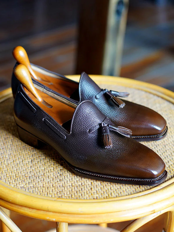 Cie Fiddle-Back /Beveled Waist Loafer With Metal Toe Men's Leather Footwear Wedding Party Casual Dress Shoe Fashiion Male LO54