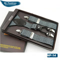 Man Suspenders Fashion Braces Adjustable 4 Clips Leather Belt Strap Tirante Trousers Suspensorio Father - Visuel 10 | SAMAG