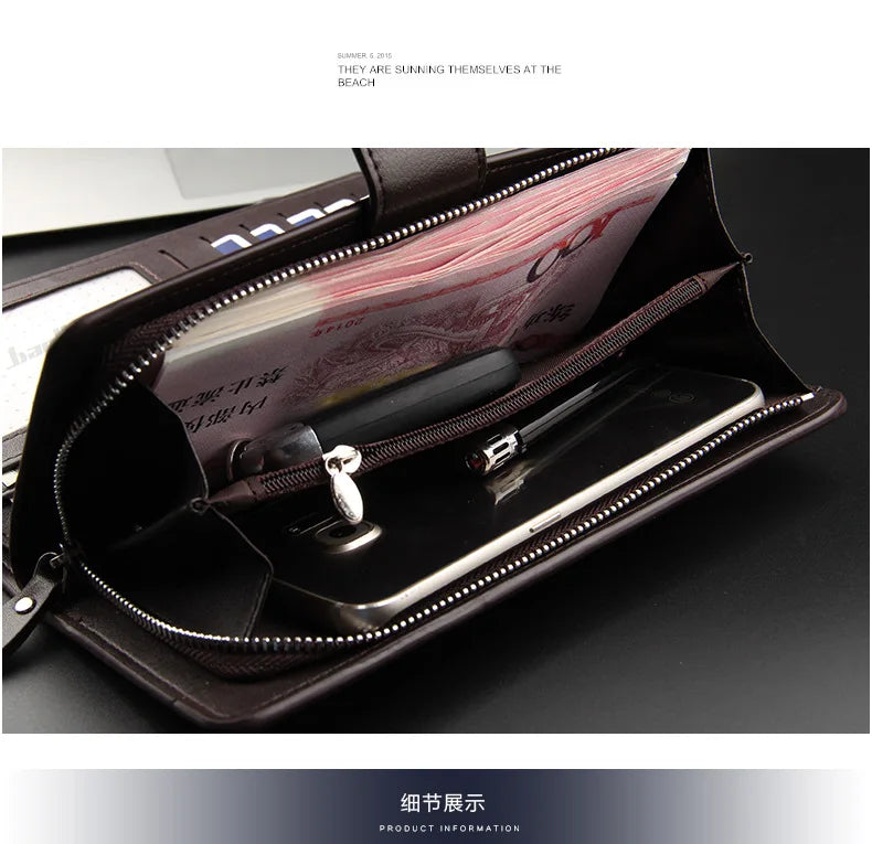 New Card Holder Men Wallets Business Long Design Quality Fashion Casual Men Purse Zipper Multi-function Wallets