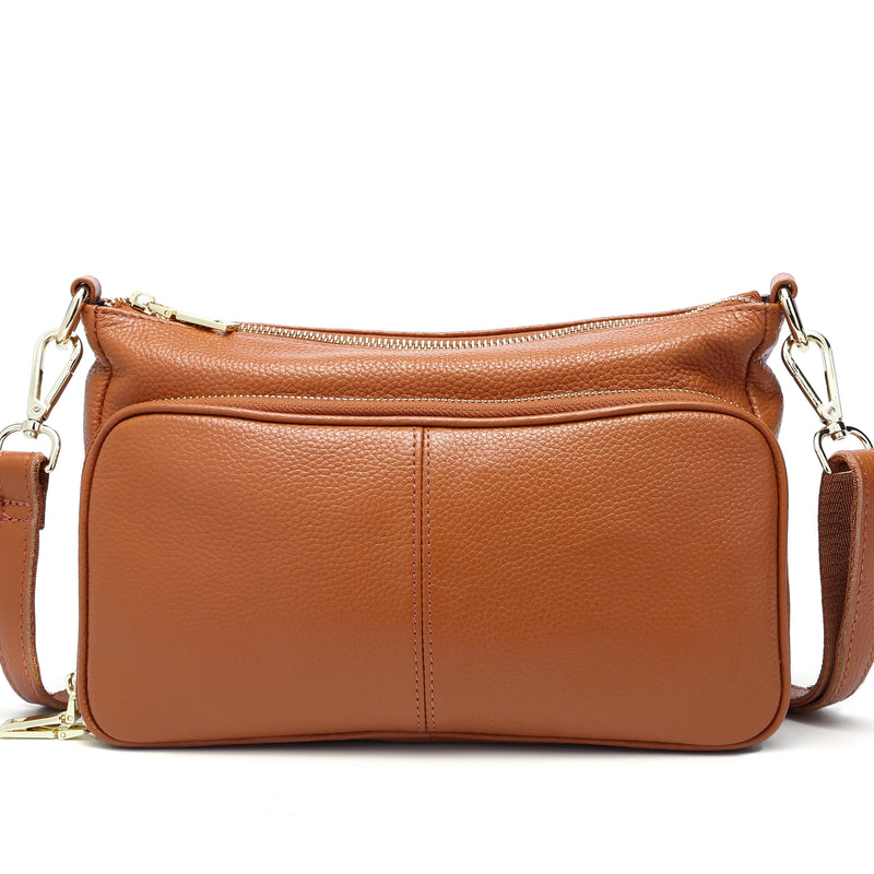 Zency Women's Handbag 100% Genuine Leather Ladies Shoulder Crossbody Messenger Bag Fashion Hobos Black High Quality