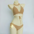Bikini Set Woman Crochet Shell Tassel Top And Seashell | SAMAG
