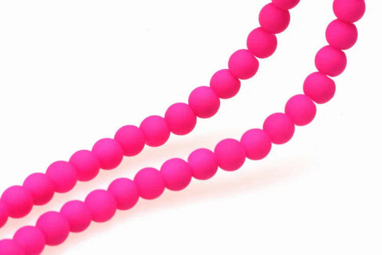 OlingArt Rubber Glass Beads High 6MM Quality 100PCS/Lot Candy Color Neon Matte Loose Handmade DIY Jewelry Making Bracelet