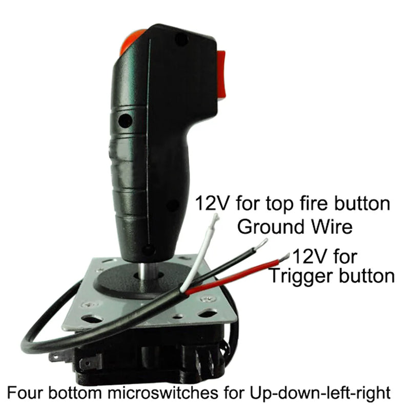 1Pc Flight Stick For Arcade Game Cabinet High Quality Metal PVC Mini Grap Flight Joystick Trigger Top Fire Button Vibration