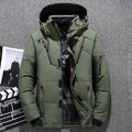 Mens White Duck Down Jacket Warm Hooded Thick Puffer Jacket Coat Male Casual High Quality Overcoat Thermal Winter Parka Men