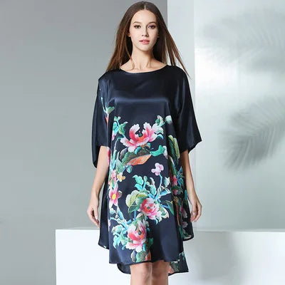 19MM 100% Mulberry Silk Nightgowns For Women  sleepwear  Silk Night Dress Long  Nighty Real Plus Size Ladies Silk Pajamas  100kg