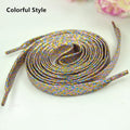1 cm Width Colorful Lurex Shoelaces Trendy Bright Colorful Fall Winter Shoelaces Sneaker White Casual Sports Leather Shoes Laces