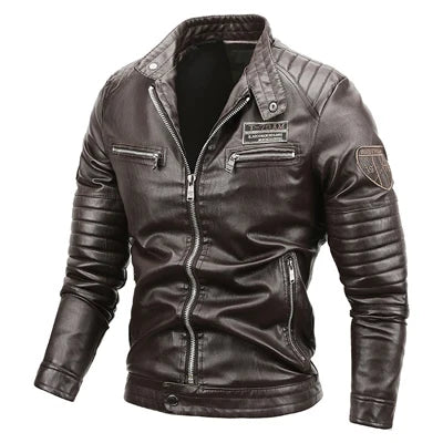 Maxulla Winter Men's PU Jackets Casual Man Warm Motorcycle Leather Jacket Male Slim Fit Windbreaker Biker Leather Coats Clothing