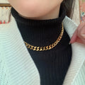 Hiphop Heavy Cuban Link Chains Necklaces Male Gold Color Stainless Steel Long Neck Necklace For Men Women Jewelry 2023 Collares