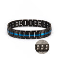 Black Bracelet Men Hand Chain Waterproof Health Germanium Magnetic Therapy Bracelet Male Benefits Stainless Steel Bracelets Mens