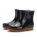 Black Men Rainboots Spring Autumn Male Ankle Boots Waterproof Fishing Wading Shoes Car Wash Work Footwear Slip-On Plastic edr4