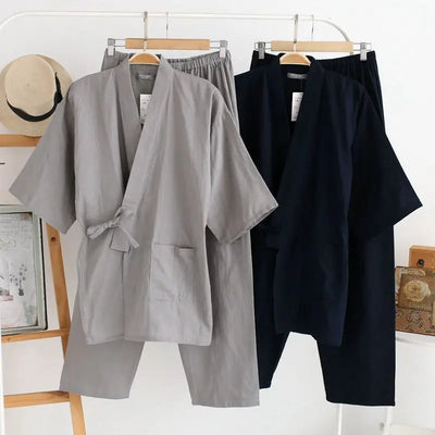 Japanese Style Kimono Cardigan Pants Men's Nightwear | SAMAG