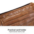 KAVIS Crazy Horse Genuine Leather Wallet Men Coin Purse Male Cuzdan Walet Portomonee PORTFOLIO  Perse Small Pocket money bag