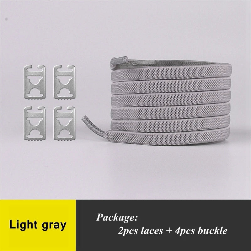 1Pair No Tie Shoelaces Elastic Shoelaces Kids Adult Quick Lazy Laces Flats Rubber Sneakers Running Shoelace 24 Colors