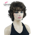 StrongBeauty Short Wig Soft Tousled Curls Blonde Highlights Full Synthetic Wigs COLOUR CHOICES