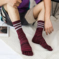 Pairs Man Toe Sport Socks Short Cotton Striped Colorful | SAMAG