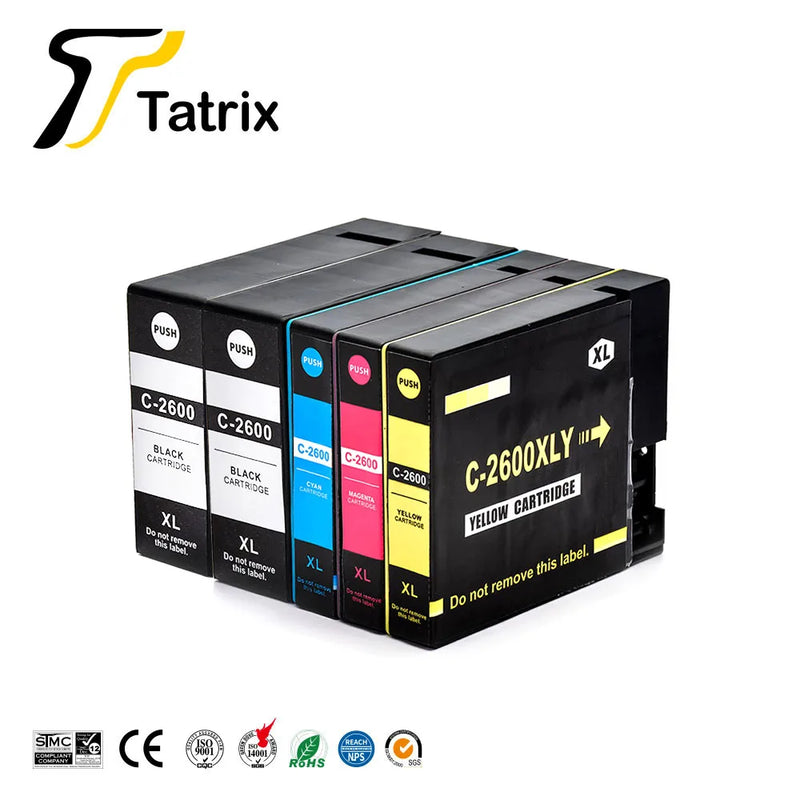 Tatrix For Canon 2600 PGI2600 PGI2600XL Compatible Ink Cartridge For Canon MAXIFY IB4060/MB5060/MB5160/MB5360/MB5460 Printer