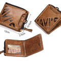 KAVIS Crazy Horse Genuine Leather Wallet Men Coin Purse Male Cuzdan Walet Portomonee PORTFOLIO  Perse Small Pocket money bag