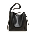 FOXER Lady Women Hobo Bucket Bag Split Leather Fashion Shoulder Bags Large Capacity Handbag Wide Adjustable Strap Female Bags