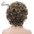 StrongBeauty Short Wig Soft Tousled Curls Blonde Highlights Full Synthetic Wigs COLOUR CHOICES
