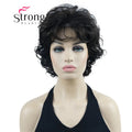 StrongBeauty Short Wig Soft Tousled Curls Blonde Highlights Full Synthetic Wigs COLOUR CHOICES