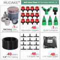 MUCIAKIE 5-50 Meters Ball Valve Timer Garden Watering System Irrigation Drip Kits Automatic Spray for Plants Adjustable Nozzles