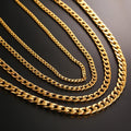 Vnox Men's Cuban Link Chain Necklace Stainless Steel Black Gold Color Male Choker colar Jewelry Gifts for - Visuel 4 | SAMAG